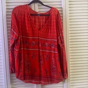 Blouse, Old Navy, XXL, red, long sleeve